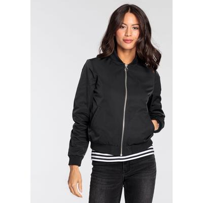 Blouson AJC, Damen, Gr. 36, schwarz, Web, Obermaterial: 100% Polyester. Futter: 100% Polyester, casual, figurumspielend hüftlang, Langarm Rippbündchen, Jacken, modischer Look, mit Rippkragen, praktische Eingrifftaschen Image
