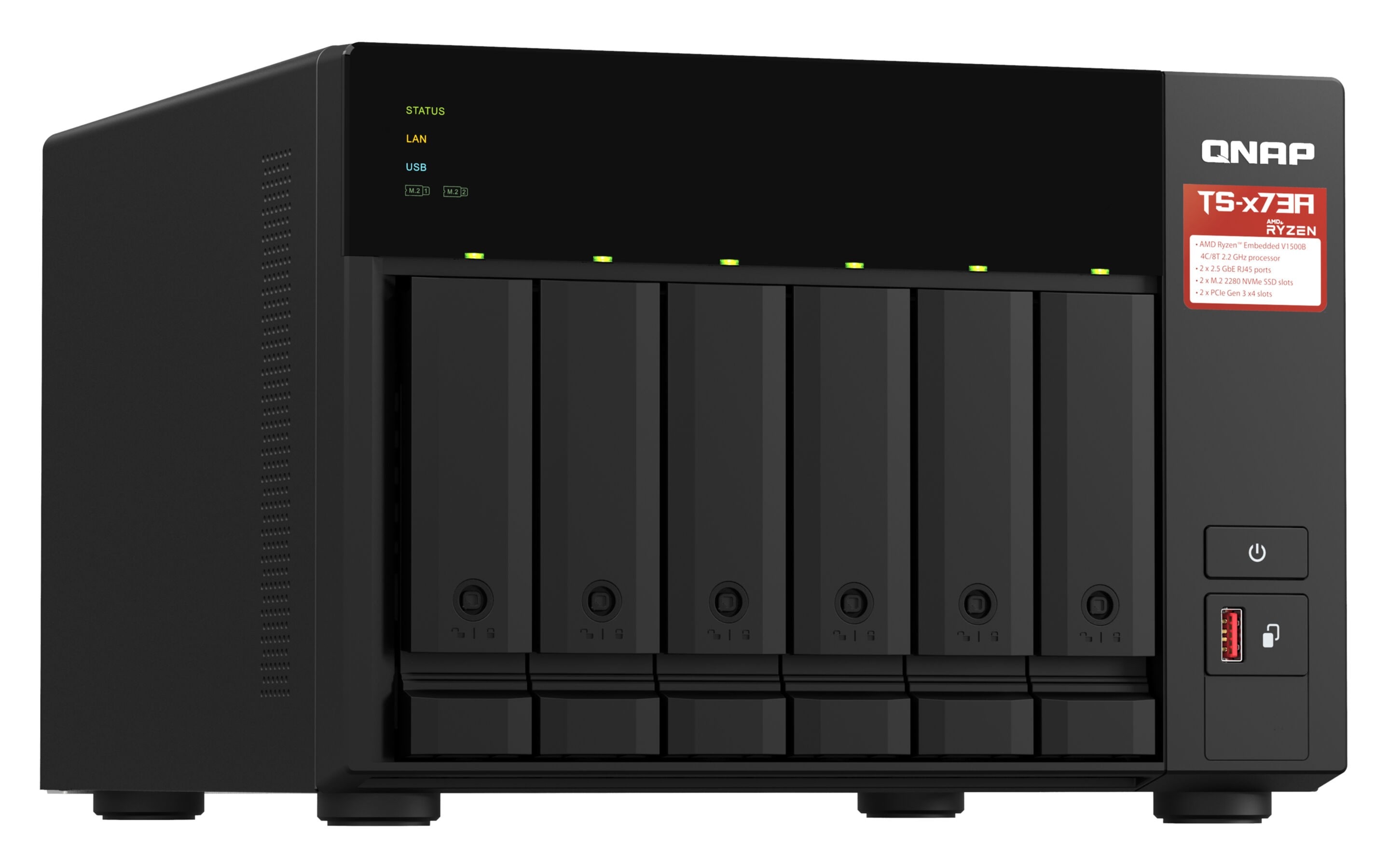 QNAP NAS-Server "TS-673A", schwarz (ohne farbbezeichnung), B:39cm H:29,7cm T:42,5cm, NAS-Server, NAS-Server Image