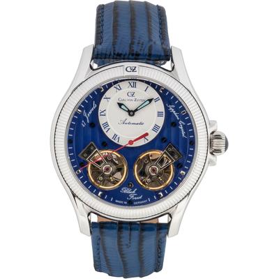 Automatikuhr CARL VON ZEYTEN "Waldhaus", blau, Armbanduhren, Herren, Armbanduhr, Herrenuhr, Made in Germany, Mechanische Uhr, Lederarmband Image