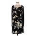 Simply Vera Vera Wang Casual Dress - Shift: Black Print Dresses - Women's Size Medium