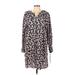 H&M Casual Dress: Black Floral Motif Dresses - Women's Size Large