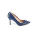 Zara Basic Heels: Slip On Stilleto Feminine Blue Solid Shoes - Women's Size 38 - Pointed Toe