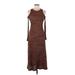 Zara Casual Dress - Midi Crew Neck Sleeveless: Brown Dresses - Women's Size Medium