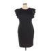 Tommy Hilfiger Casual Dress - Sheath Crew Neck Short sleeves: Black Print Dresses - Women's Size 14