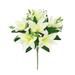 Set of 4 Cream White Artificial Stargazer Lily Flower Stem Bush Bouquet 13in - 13" L x 8" W x 8" DP