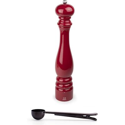 Peugeot Paris u'Select 16-inch Pepper Mill Gift Set, Passion Red - With Stainless Steel Spice Scoop/Bag Clip