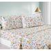 Estella Orange White Floral 100% Cotton Sheet Set with Pillowcase