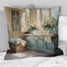 Designart "Laundry Room French Vintage I" Bath & Laundry Printed Throw Pillow