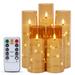 5 Sets Flickering Flameless Candles Acrylic Shell Pillar LED Candles with Remote Control Timer for Wedding Christmas Home Decor