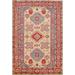 Traditional Kazak Accent Rug Hand-Knotted Beige Wool Carpet - 2'10"x 4'0"