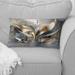 Designart "Abstract Shapes And Lines IV" Abstract Marble Printed Throw Pillow