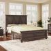 Traditional Town and Country Style Pinewood Vintage King Bed, King Size Wood Pltaform Bed with Headboard