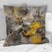 Designart "Mustard Yellow And Vivid Gray III" Abstract Printed Throw Pillow