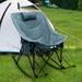 Laapaa Padded Folding Rocking Camping Chair w/ Soft Pillow in Gray | 35.4 H x 23.6 W x 39.4 D in | Wayfair WLN-10002-0102