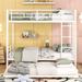 Harper&Bright Designs Full Over Full Bunk Bed Metal Frame w/ Trundle, Silver Metal in White | 65.3 H x 56.4 W x 78 D in | Wayfair LT000249AAK_LE