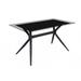 LeisureMod Elega 55.11" Trestle Dining Table Glass/Metal in Black | 29.9 H x 31.5 W x 55.11 D in | Wayfair ETBL-55CL-G