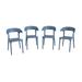 Novogratz Felix Indoor/Outdoor Stacking Patio Dining Side Chair Plastic/Resin in Blue | Wayfair 87818FBL4E