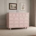 PEPPER CRAB Retro Living Room Storage Cabinet Main Bed End Cab Accent Chest Wood in Pink | 36.42 H x 47.24 W x 15.75 D in | Wayfair