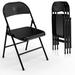 Inbox Zero Marcelia Metal Stackable Folding Chair Folding Chair Set Metal in Black | 30.7 H x 17.7 W x 16.5 D in | Wayfair