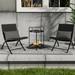 Winston Porter Raymere 3 Piece Folding Wicker Outdoor Bistro Set w/ Cushions Synthetic Wicker/All - Weather Wicker/Metal/Wicker/Rattan/Rust | Wayfair