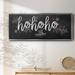 The Holiday Aisle® Ho Ho Ho Framed On Canvas Textual Art Canvas, Solid Wood in Black/White | 20 H x 50 W x 1.5 D in | Wayfair