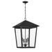 Gracie Oaks Stig 4 - Light Outdoor Hanging Lantern Glass/Aluminium/Metal in Black/Gray | 26.5 H x 19 W x 19 D in | Wayfair