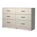 Latitude Run® Tely 60 Inch Wide Dresser, 6 Drawers w/ Pewter Handles, White Wood in Brown/White | 36.46 H x 59.53 W x 15.59 D in | Wayfair