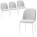 Corrigan Studio® Broadview Mid-Century Modern Dining Chair w/ Upholstered Seat & White Powder-Coated Steel Frame | 32.9 H x 19 W x 21.1 D in | Wayfair