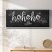The Holiday Aisle® Ho Ho Ho Framed On Canvas Textual Art Canvas, Solid Wood in Black/White | 24 H x 60 W x 1.5 D in | Wayfair