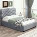 Red Barrel Studio® Queen Size PU Leather Platform Bed w/ 4 Drawers Upholstered/Faux leather in Gray | 42.9 H x 57.5 W x 80 D in | Wayfair