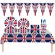 Assiettes d'Anniversaire au Sensation Britannique Fournitures de ixUnion Jack 16 Décorations de