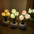 Lampe LED en Forme de Pot de Fleurs Luminaire Décoratif d'Nik Idéal pour une Table de oral et ou