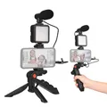 Mini lampe vidéo LED pour smartphone kit Vlog microphone cardioïde clip de téléphone extensible