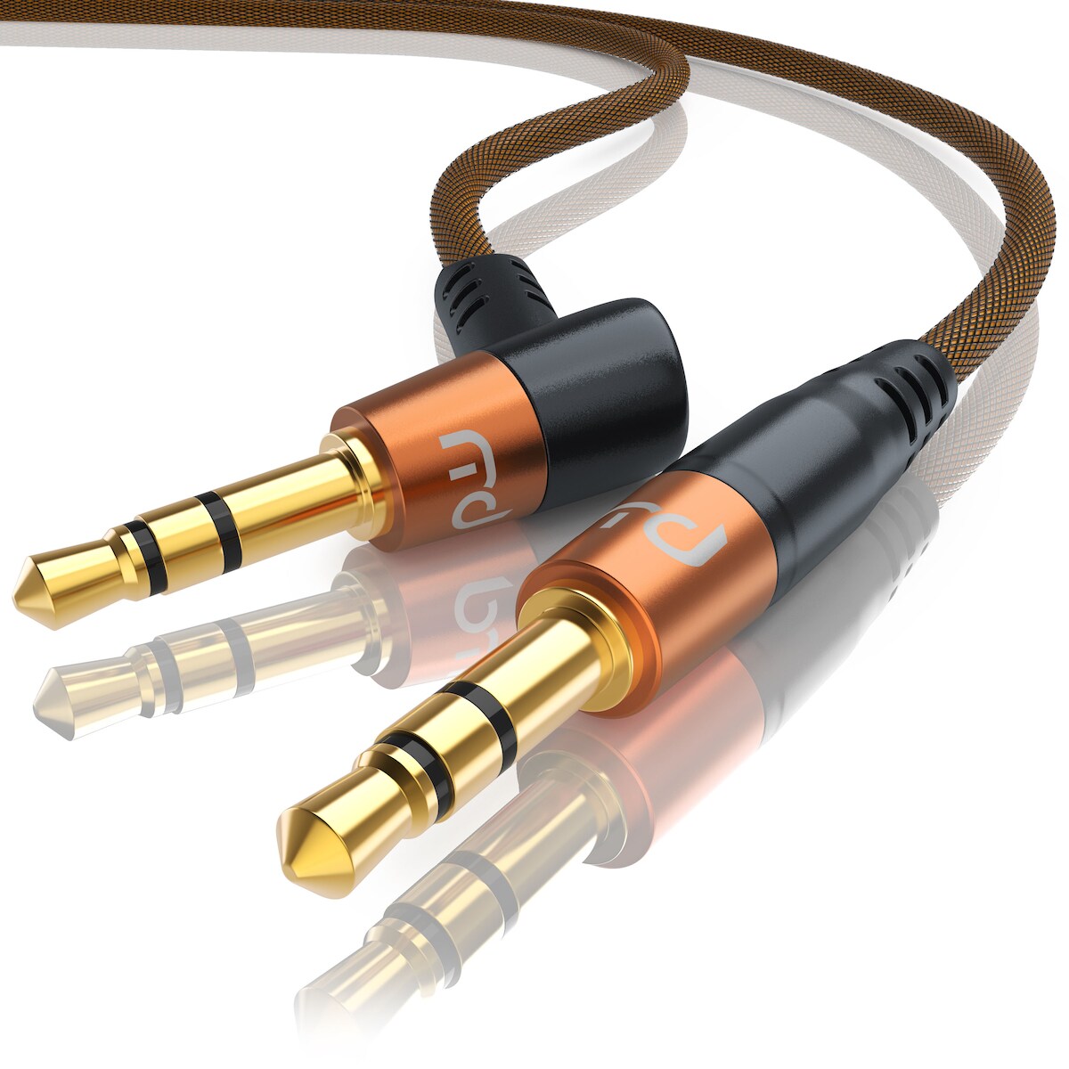 Primewire AUX Audio-Kabel, 3,5-mm-Klinke, gewinkeltes HiFi Stereo Klinkenkabel / Verbindungskabel - 2m Image