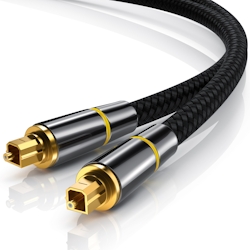 CSL Optisches-Kabel, S/PDIF, Toslink, Metallstecker, Nylonmantel, Lichtwellenleiter, Audiokabel - 0,5m Image