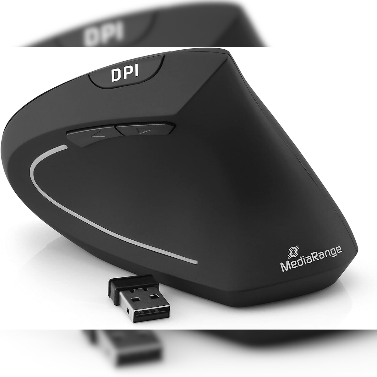 MediaRange MROS232 Maus MROS232 - ergonomisch, 6 Tasten, optisch, kabellos, schwarz Image