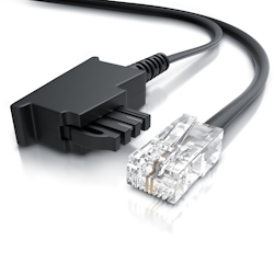 CSL - Internet Kabel Routerkabel - TAE-F Stecker auf RJ45 Stecker - 10m - Internetkabel - Router an die Telefondose, TAE - schwarz Image