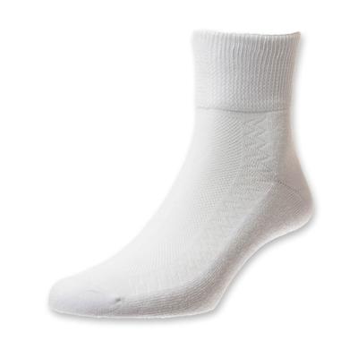 S 4-7 White Diabetic Low-Rise Socks 2 Pairs
