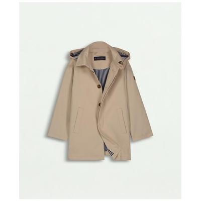 Brooks Brothers Boys Rain Car Coat With Removable Hood | Dark Beige | Size 10
