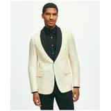 Brooks Brothers Men's Classic Fit 1818 Herringbone Dinner Jacket In Linen-Wool Blend | White | Size 38 Short