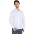 Tommy Hilfiger Herren CL Stretch Micro Print RF Shirt MW0MW35312 Hemden, Blau (Optic White/Light Blue), 39W