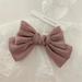 Angfeng Chiffon Bow Hair Clip Retro Ponytail Holder Hair Accessories Big Size Elastic Hair Bands Solid Color Women Barrettes New Hairpins(Bean Paste)