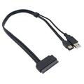 2.5 inch Hard Disk Drive SATA 22Pin to eSATA Data USB Powered Cable Adapter for Optimized For SSD Support UASP SATA III\EC-SSHD
