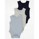 George Assorted Sleeveless Bodysuits 3 Pack - Navy