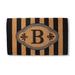 Ameile Cabana Stripe Monogrammed Coco Door Mat - Black, 24" x 39" in Black, B - Frontgate