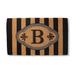 Ameile Cabana Stripe Monogrammed Coco Door Mat - Black, 24" x 39" in Black, K - Frontgate