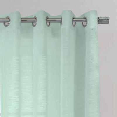 Elina Sheer Grommet Curtain Panel, 52 x 108, Aqua Mist