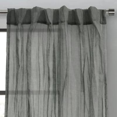 Mikana Sheer Curtain Panel, 52 x 63, Dark Gray