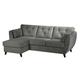 ScS Living Grey Fabric Hoxton Express Velvet 3 Seater Left Hand Facing Chaise Sofa