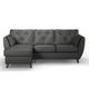 ScS Living Grey Hoxton Leather 3 Seater Left Hand Facing Chaise Sofa